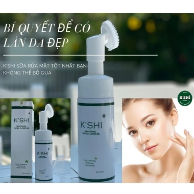 Sữa rửa mặt K'shi đầu cọ 150ml - Sạch sâu, kiềm dầu, ngừa mụn, dưỡng trắng da