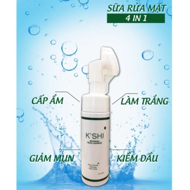 Sữa rửa mặt K'shi đầu cọ 150ml - Sạch sâu, kiềm dầu, ngừa mụn, dưỡng trắng da