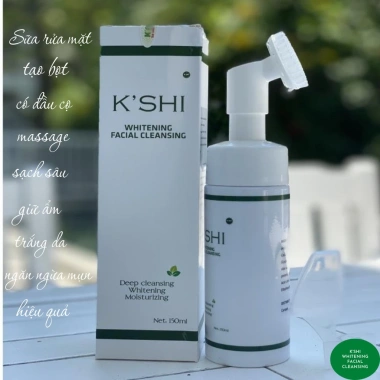 Sữa rửa mặt K'shi đầu cọ 150ml - Sạch sâu, kiềm dầu, ngừa mụn, dưỡng trắng da