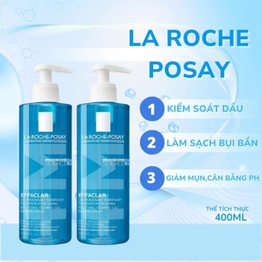 Sữa rửa mặt La Roche-Posay Effaclar Foaming Gel - Làm sạch dịu nhẹ, phù hợp da dầu mụn nhạy cảm, 145.000₫