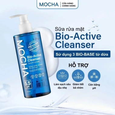 Sữa Rửa Mặt Mocha Bio Active Cleanser 300ml - Dịu Nhẹ Lành Tính, Cho Da Dầu Mụn Nhạy Cảm - 328.000 VND