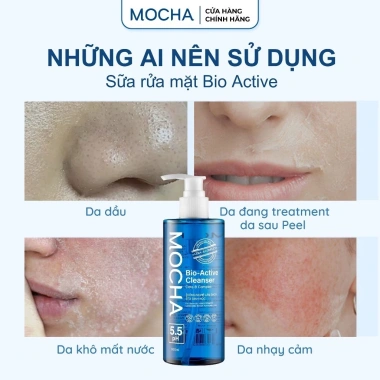 Sữa Rửa Mặt Mocha Bio Active Cleanser 300ml - Dịu Nhẹ Lành Tính, Cho Da Dầu Mụn Nhạy Cảm - 328.000 VND 4 Sữa Rửa Mặt Mocha Bio Active Cleanser 300ml - Dịu Nhẹ Lành Tính, Cho Da Dầu Mụn Nhạy Cảm - 328.000 VND 4