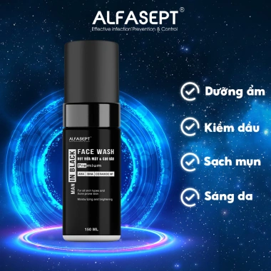 Sữa Rửa Mặt Nam ALFASEPT Bọt - Giảm Mụn, Kiểm Soát Dầu, Sáng Da BHA Niacinamide 199k 6