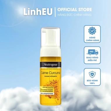 Sữa Rửa Mặt Neutrogena Curcuma 150ml - Xịt tạo bọt, chiết xuất nghệ, làm sạch sâu, giảm mụn, giá chỉ 205.000₫