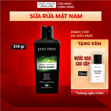 Sữa rửa mặt Pure Men nam - Làm sạch sâu, tẩy da chết, kiểm soát da nhờn mụn, 100ml/175ml, 129k