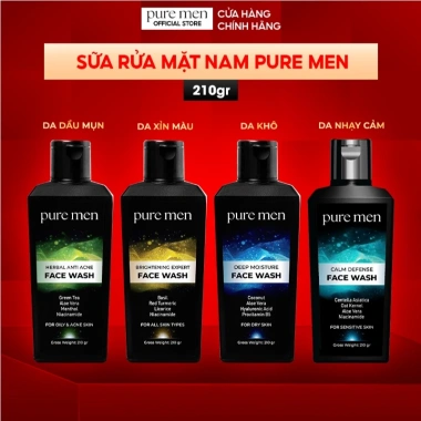 Sữa rửa mặt Pure Men nam - Làm sạch sâu, tẩy da chết, kiểm soát da nhờn mụn, 100ml/175ml, 129k 2 Sữa rửa mặt Pure Men nam - Làm sạch sâu, tẩy da chết, kiểm soát da nhờn mụn, 100ml/175ml, 129k 2