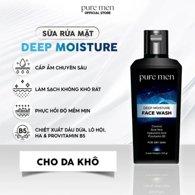Sữa rửa mặt Pure Men nam - Làm sạch sâu, tẩy da chết, kiểm soát da nhờn mụn, 100ml/175ml, 129k