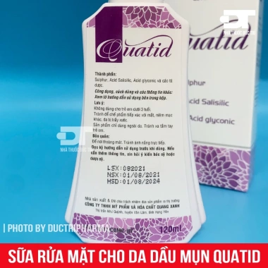 Sữa Rửa Mặt QUATID GSV 120ml Da Dầu Mụn - Kiểm Soát Bã Nhờn, Ngừa Mụn, Giá 90.480₫