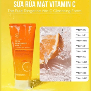 Sữa Rửa Mặt Quýt Jeju Tangerine Vita C Foam 150ml - Sáng Da, Giá 265k 5 Sữa Rửa Mặt Quýt Jeju Tangerine Vita C Foam 150ml - Sáng Da, Giá 265k 5