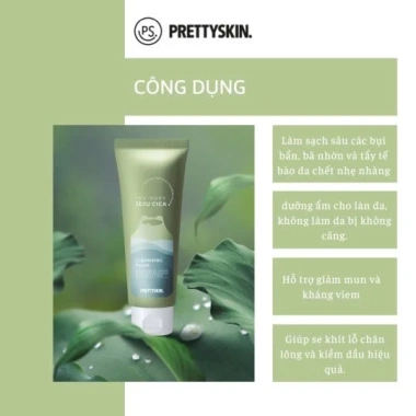 Sữa rửa mặt Rau Má tạo bọt nhẹ PrettySkin Jeju Cica 150ml – Giá 240.000đ giảm từ 290.400đ 3