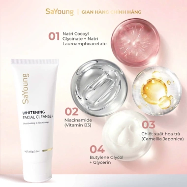 Sữa Rửa Mặt SaYoung Whitening 100ml - Cấp ẩm, sáng da, giảm 22% chỉ 135.000 VND 3 Sữa Rửa Mặt SaYoung Whitening 100ml - Cấp ẩm, sáng da, giảm 22% chỉ 135.000 VND 3