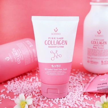Sữa rửa mặt Scentio Pink Collagen Radiant & Firm 100ml - Kiểm soát dầu, làm sạch sâu, da săn chắc, giảm còn 169k