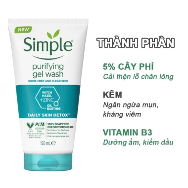 Sữa rửa mặt Simple kiềm dầu, ngừa mụn, se khít lỗ chân lông - chỉ 119.000 VND (giảm từ 145.180 VND) 3