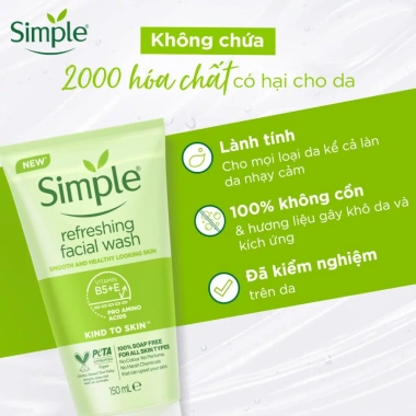 Sữa rửa mặt Simple kiềm dầu, ngừa mụn, se khít lỗ chân lông - chỉ 119.000 VND (giảm từ 145.180 VND) 6