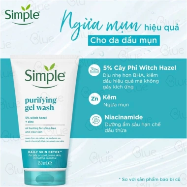 Sữa Rửa Mặt Simple Kind To Skin 150ml – Lành tính, làm sạch dịu nhẹ, phù hợp mọi loại da, giá ưu đãi 121.000₫