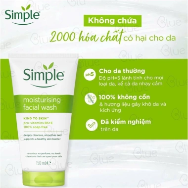 Sữa Rửa Mặt Simple Kind To Skin 150ml – Lành tính, làm sạch dịu nhẹ, phù hợp mọi loại da, giá ưu đãi 121.000₫ 3 Sữa Rửa Mặt Simple Kind To Skin 150ml – Lành tính, làm sạch dịu nhẹ, phù hợp mọi loại da, giá ưu đãi 121.000₫ 3