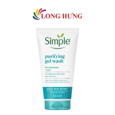 Sữa rửa mặt Simple Purifying Gel Wash 150ml - Dưỡng sạch da nhờn, giảm bã, giá chỉ 139.000₫