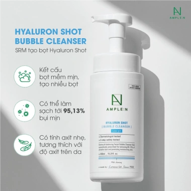 Sữa rửa mặt tạo bọt AMPLE N Hyaluron Shot 450ml - Giá chỉ 403.081đ 2