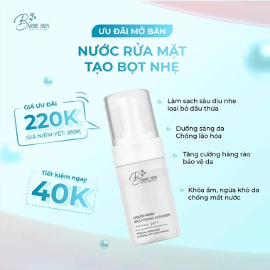 Sữa rửa mặt tạo bọt Barbie Skin - Sạch sâu, dịu nhẹ, giá ưu đãi 260.000đ