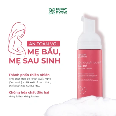 Sữa Rửa Mặt Tạo Bọt Đậu Đỏ Việt Nam Sạch Sâu Cấp Ẩm Dưỡng Sáng Da 150g