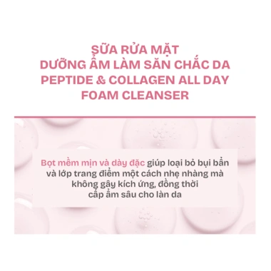Sữa Rửa Mặt Tạo Bọt DEARBOO Collagen Peptide 150ml - Cấp ẩm, Da mềm mịn, sạch sâu 3