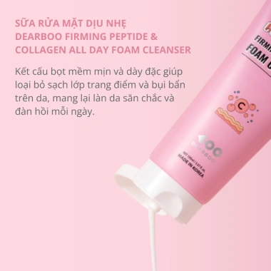 Sữa Rửa Mặt Tạo Bọt DEARBOO Collagen Peptide 150ml - Cấp ẩm, Da mềm mịn, sạch sâu 6