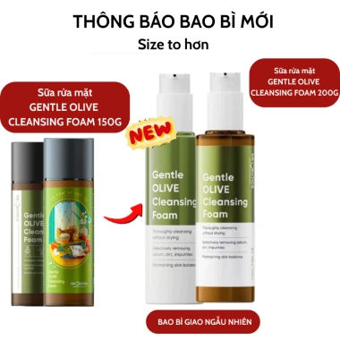 Sữa rửa mặt tạo bọt Drceutics Gentle Olive - Làm sạch sâu, dưỡng ẩm, không khô da, phù hợp da nhạy cảm, giảm giá 265.000