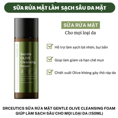 Sữa rửa mặt tạo bọt Drceutics Gentle Olive - Làm sạch sâu, dưỡng ẩm, không khô da, phù hợp da nhạy cảm, giảm giá 265.000 6 Sữa rửa mặt tạo bọt Drceutics Gentle Olive - Làm sạch sâu, dưỡng ẩm, không khô da, phù hợp da nhạy cảm, giảm giá 265.000 6