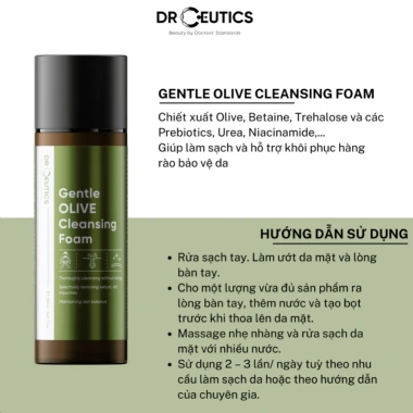 Sữa rửa mặt tạo bọt Drceutics Gentle Olive - Làm sạch sâu, dưỡng ẩm, không khô da, phù hợp da nhạy cảm, giảm giá 265.000