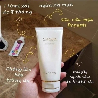 Sữa Rửa Mặt Tạo Bọt Dr.Pepti Galacto Cleansing Foam 110ml – Da Sáng Mịn, Làm Sạch Sâu, Giá 199k