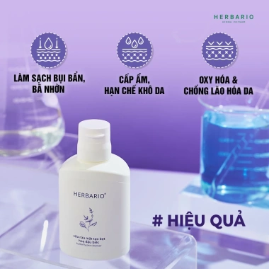 Sữa rửa mặt tạo bọt Herbario hoa đậu biếc thuần chay 100ml - cấp ẩm, chống lão hóa, 159.900 VNĐ