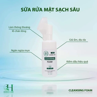 Sữa rửa mặt tạo bọt HERRIN CARE 100ml - Dưỡng ẩm, làm sạch sâu, giá chỉ 259.000 VND