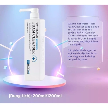 Sữa Rửa Mặt Tạo Bọt HISTOLAB Water Max Foam Cleanser Giá 10.000, Làm Sạch Sâu, Dưỡng ẩm Da