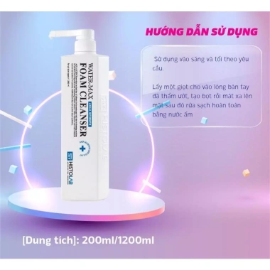 Sữa Rửa Mặt Tạo Bọt HISTOLAB Water Max Foam Cleanser Giá 10.000, Làm Sạch Sâu, Dưỡng ẩm Da