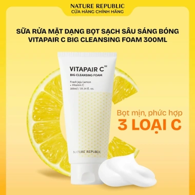 Sữa Rửa Mặt Tạo Bọt Nature Republic Vitapair C Dưỡng Sáng Da Sạch 300ml - 169k 2