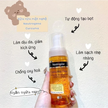 Sữa Rửa Mặt Tạo Bọt Neutrogena Curcuma 150ml - Giảm Thâm, Kiểm Dầu, Nghệ, 205k 5