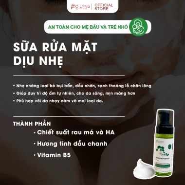 Sữa rửa mặt tạo bọt Pơ Lang 150ml - làm sạch sâu, mềm mịn, rau má, cho da mụn, da dầu, da nhạy cảm - 170.000đ 5
