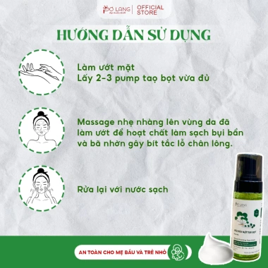 Sữa rửa mặt tạo bọt Pơ Lang 150ml - làm sạch sâu, mềm mịn, rau má, cho da mụn, da dầu, da nhạy cảm - 170.000đ 8