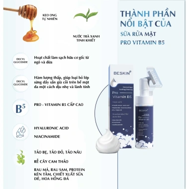 Sữa rửa mặt tạo bọt Pro Vitamin B5 145ml Beskin - Dưỡng ẩm, làm sạch sâu, giá chỉ 157.680đ