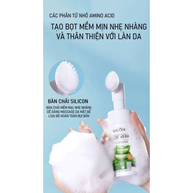 Sữa rửa mặt tạo bọt SADOER Aloe Vera 120ml - Thu nhỏ lỗ chân lông, giá 42.000