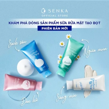 Sữa Rửa Mặt Tạo Bọt Senka Perfect Whip 120g Da sạch, Dưỡng ẩm Giá 159.000 VND