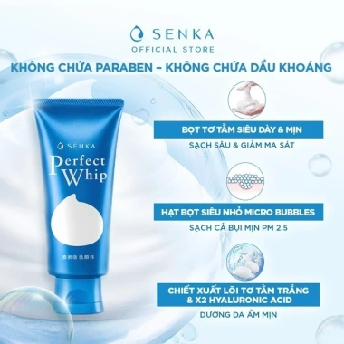 Sữa Rửa Mặt Tạo Bọt Senka Perfect Whip 120g Da sạch, Dưỡng ẩm Giá 159.000 VND