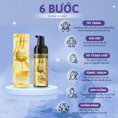 Sữa rửa mặt tạo bọt tơ tằm Lanuty 150ml - Dưỡng ẩm, sáng da, se khít lỗ chân lông