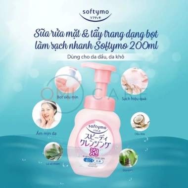 Sữa rửa mặt & tẩy trang bọt Softymo Kose Nhật Bản 200ml - Làm sạch nhanh 137.000₫ 2 Sữa rửa mặt & tẩy trang bọt Softymo Kose Nhật Bản 200ml - Làm sạch nhanh 137.000₫ 2