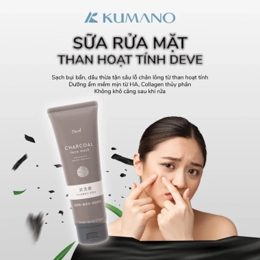 Sữa Rửa Mặt Than Hoạt Tính Deve Sumi 170g - Làm sạch sâu, kiểm soát dầu, se khít lỗ chân lông - 82.000₫