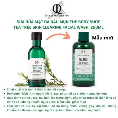 Sữa rửa mặt The Body Shop Skin Clearing cho da dầu mụn Tea Tree giảm còn 294.999đ