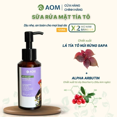 Sữa Rửa Mặt Tía Tô Mờ Nám Sáng Da OM NATURAL 110ml – An Toàn Làm Sạch Tẩy Da Chết Nhẹ