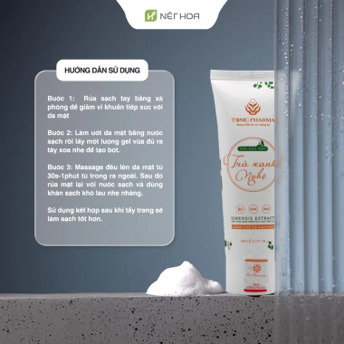 Sữa rửa mặt Tonic Pharma trà xanh nghệ 50g cho da dầu, da khô - Giảm 20% còn 60.000 2