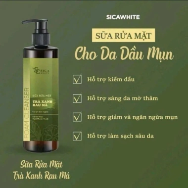 Sữa Rửa Mặt Trà Xanh Rau Má Sica White – Làm Sạch Bụi, Giảm Dầu, Ngừa Mụn, 89.000₫