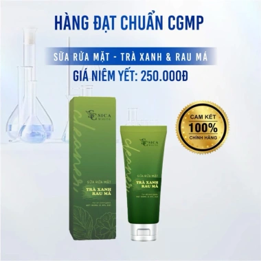 Sữa Rửa Mặt Trà Xanh Rau Má Sica White – Làm Sạch Bụi, Giảm Dầu, Ngừa Mụn, 89.000₫ 3 Sữa Rửa Mặt Trà Xanh Rau Má Sica White – Làm Sạch Bụi, Giảm Dầu, Ngừa Mụn, 89.000₫ 3